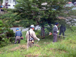川向河川公園整備の様子