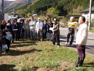 渡り初め式を前に、松日橋代表挨拶